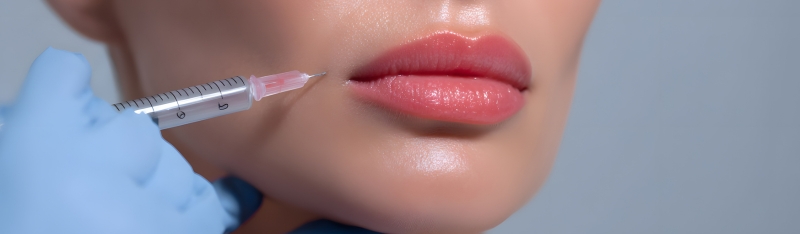 close up of natural lips after lip fillers treatment softly enhancing lip volume